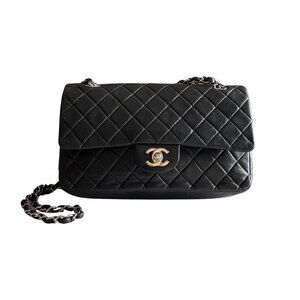 Chanel Classic Flap – Black Lambskin with Silver Hardware (Vintage)